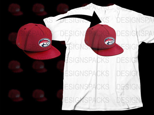 Sports Team Logo Red Baseball Cap and White T-Shirt Combo Set Unisex