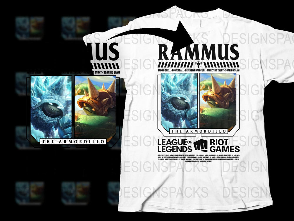 League of Legends Rammus T-Shirt, Gamer Gift, Unisex Graphic Tee, Riot Games Merchandise