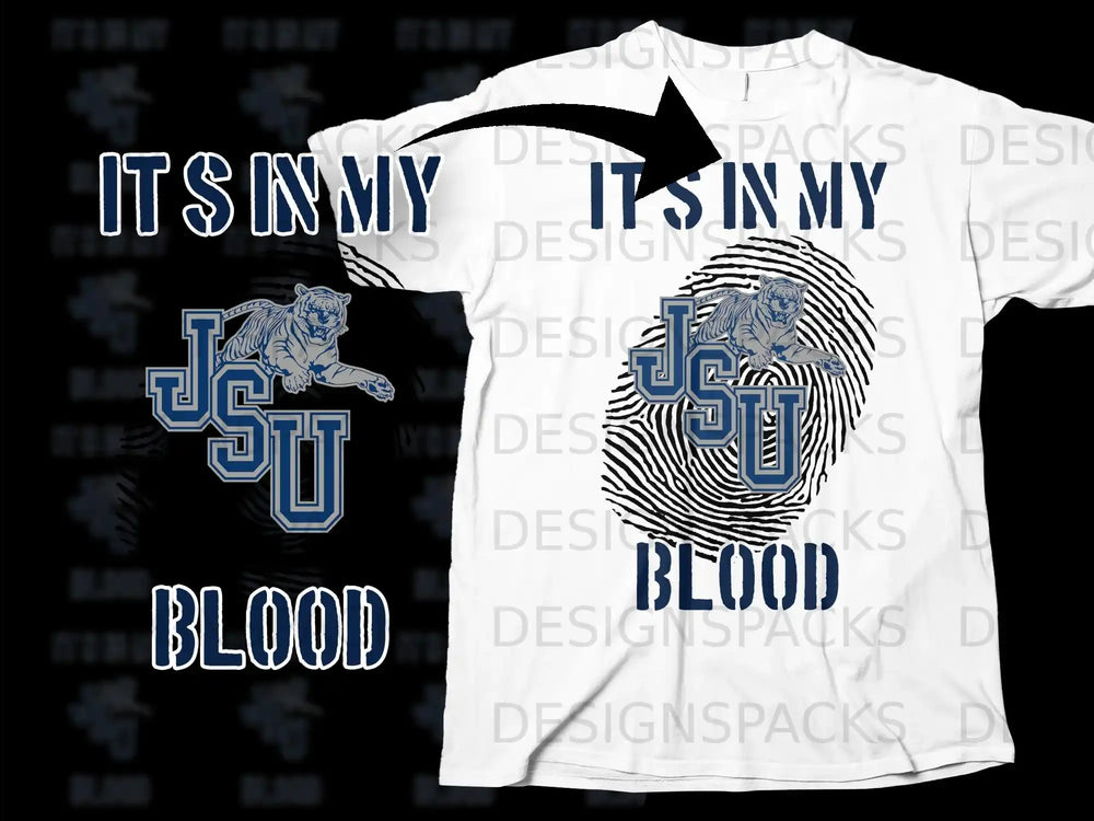 IT'S IN MY BLOOD JSU Tiger Design T-Shirt