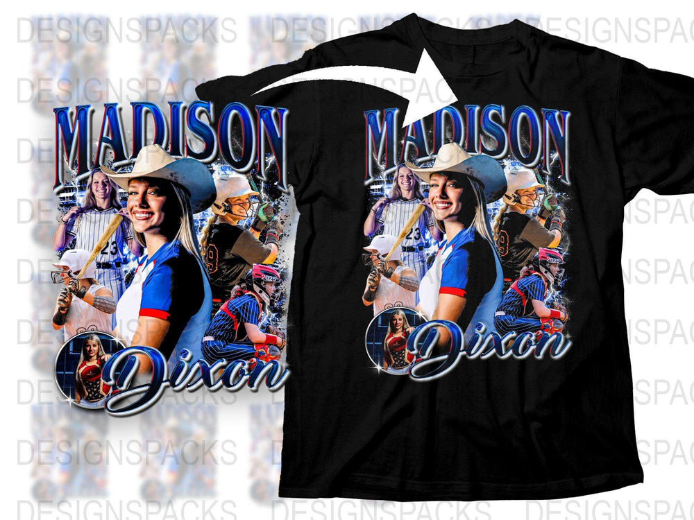 Madison Dixon Country Music Fan Custom T-Shirt, Personalized Graphic Tee with Cowboy Hat Design