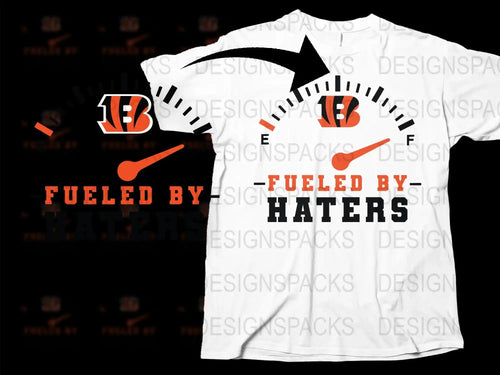 Fueled by Haters T-Shirt, White Graphic Tee, Sports Fan Shirt, Bold Lettering, Trendy Design Top, Unisex Fashion Apparel