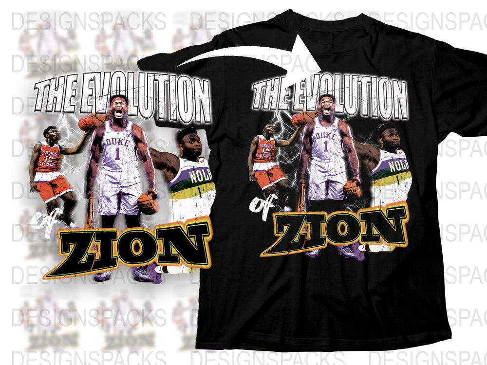 Zion Williamson Duke Basketball Evolution Graphic T-Shirt, Sports Fan Apparel, College Basketball Tee