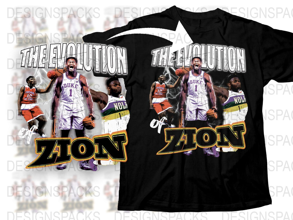 Zion Williamson Duke Basketball Evolution Graphic T-Shirt, Sports Fan Apparel, College Basketball Tee