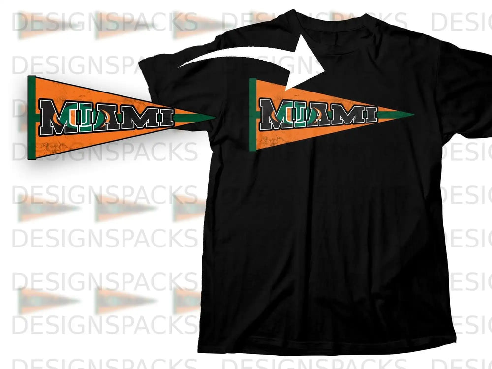 Miami Design on Stylish Black Graphic Tee