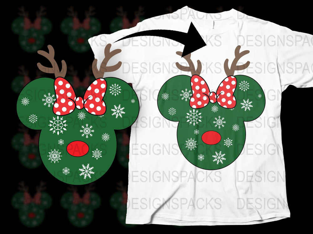 Reindeer Christmas T-Shirt, Cute Holiday Tee, Festive Winter Apparel, Women's and Men's Sizes Available