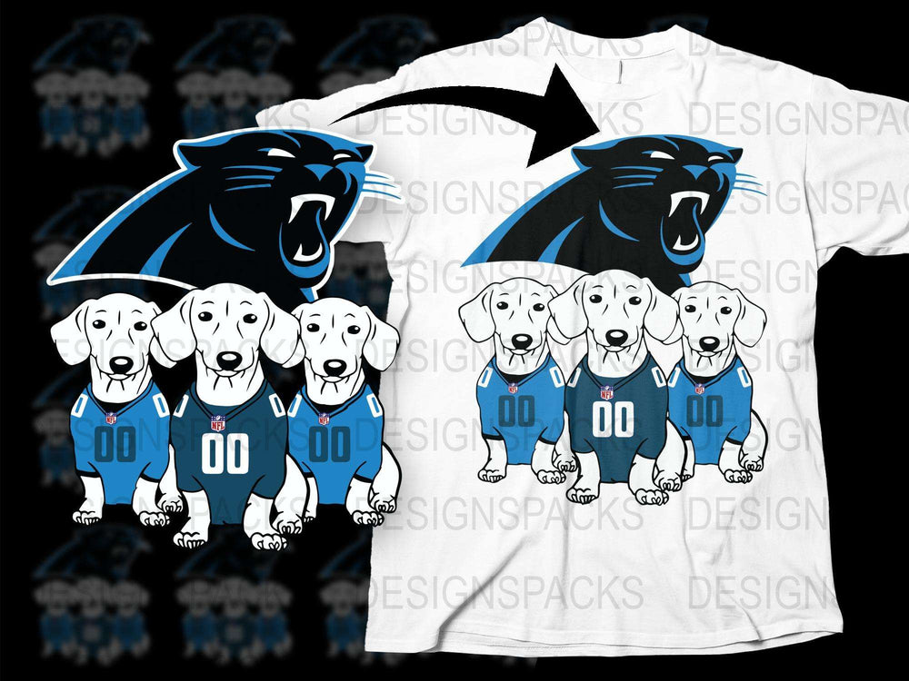 Carolina Panthers Inspired Dog Jersey T-Shirt, Football Fan Pet Apparel, Custom Team Logo Graphic Tee for Dogs