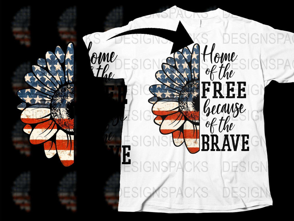 Patriotic T-Shirt, American Flag Wings, Home of the Free Quote, Distressed Print, Veterans Day, Memorial Day Apparel, Unisex Fit