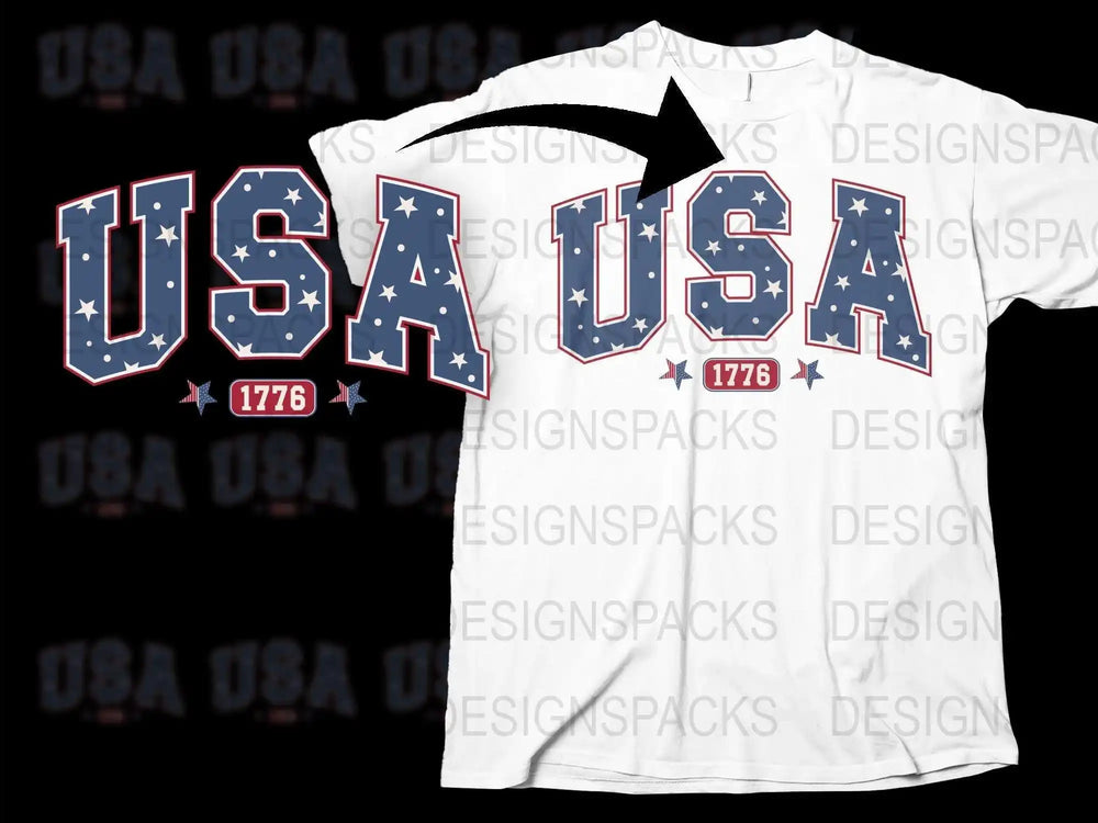 USA 1776 Patriotic T-Shirt, American Flag Colors, Independence Day Apparel, Unisex Fashion, Stars and Stripes Design