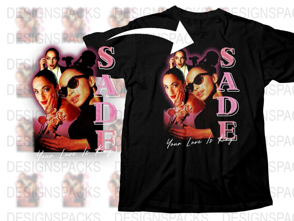 Sade Vintage Style Graphic T-Shirt, Retro Pop Art Music Tee, Your Love Is King Song Lyric Top