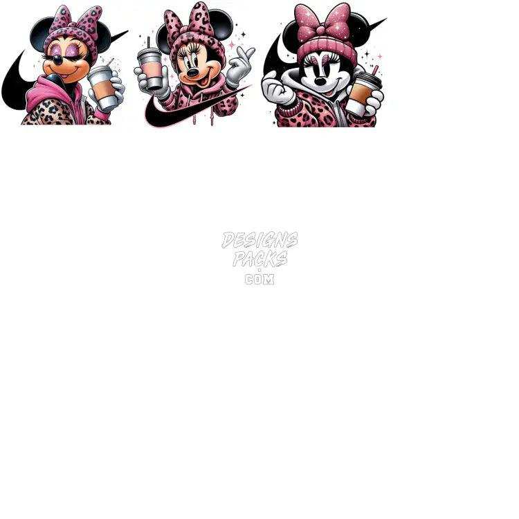 33 Cartoon Girls Coffee Swoosh Brand Designs Bundle Png