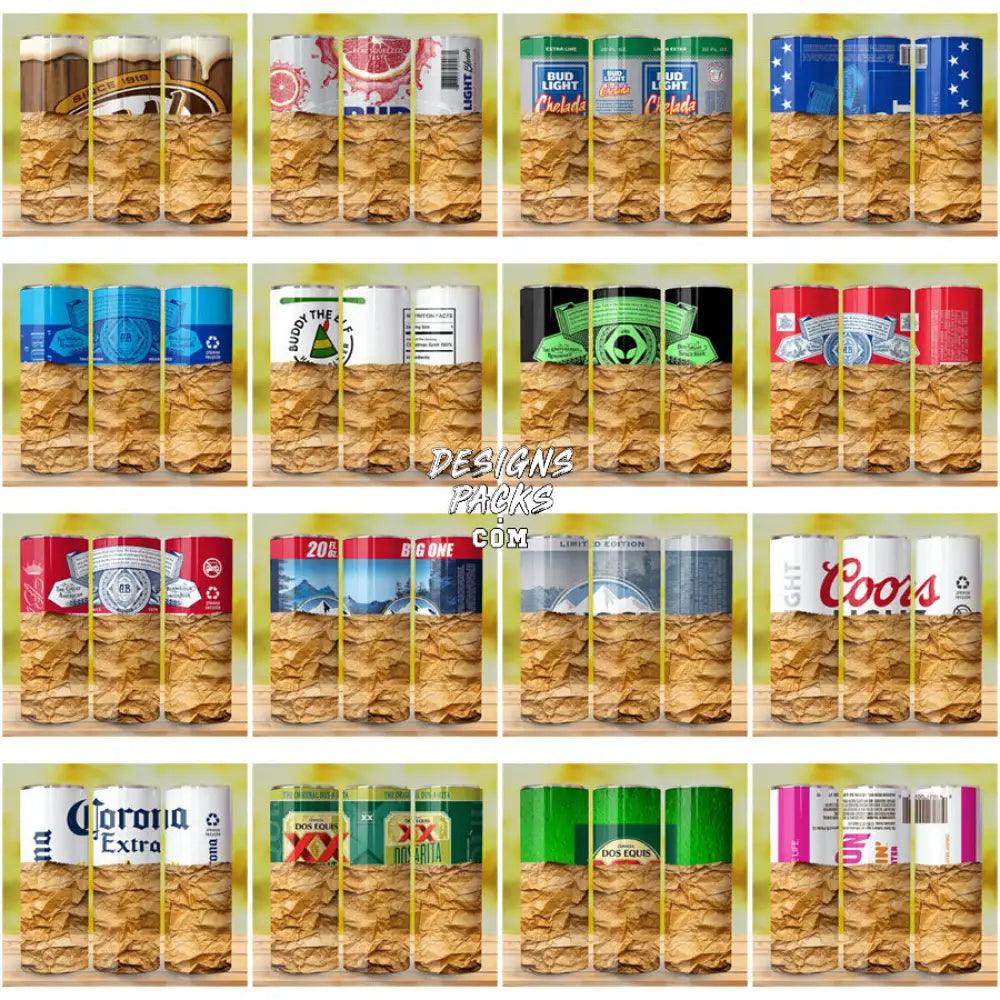 33 Drinks Paper Bag Style Tumbler Wrap Bundle Jpg