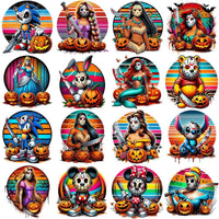 Load image into Gallery viewer, 33 Halloween Cartoon Horror Designs Bundle PNG
