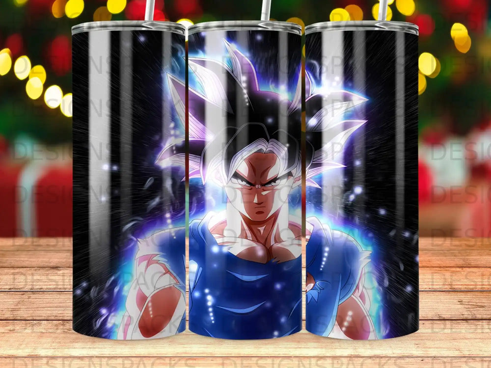 Goku Ultra Instinct Anime Black Blue Purple Glow Tumbler product type