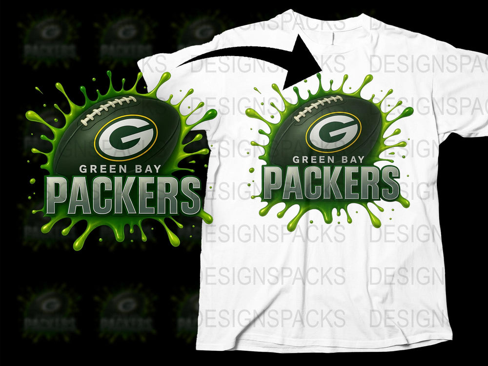 Green Bay Packers Inspired T-Shirt, Football Team Logo, Fan Apparel, Sports Tee, White Shirt with Graphic Design, Gift for Fans