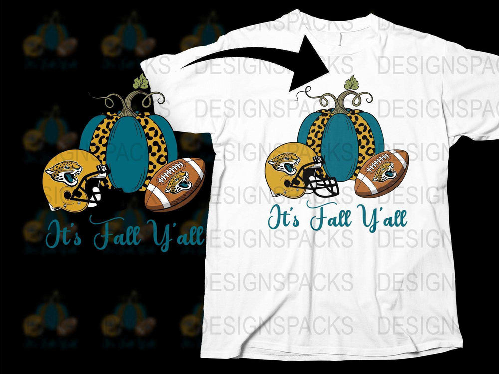 It's Fall Y'all T-Shirt, Autumn Pumpkin Football Design, Casual Fall Season Tee, Graphic Shirt for Sports Fans