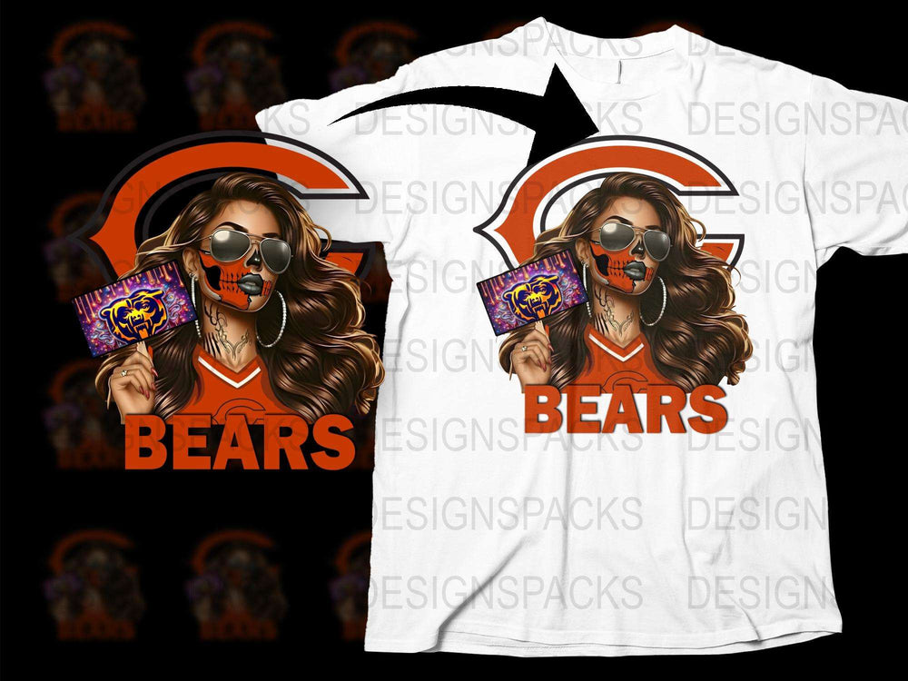 Chicago Bears Fan T-Shirt, Stylish Woman Graphic Tee, Sports Team Support Shirt, Unique Football Apparel