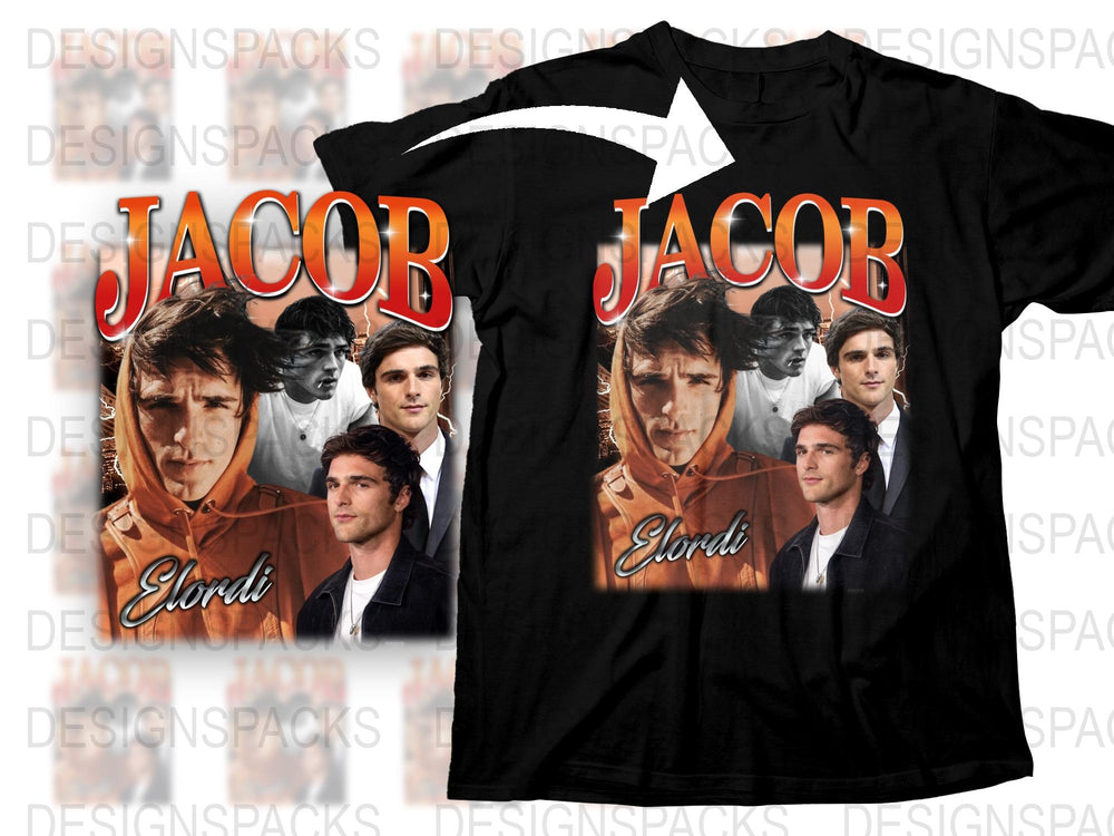 Personalized 'Jacob' T-Shirt, Classic Film Collage, Custom Name Tee, Retro Movie Graphic, Unisex Fashion, Gift Idea