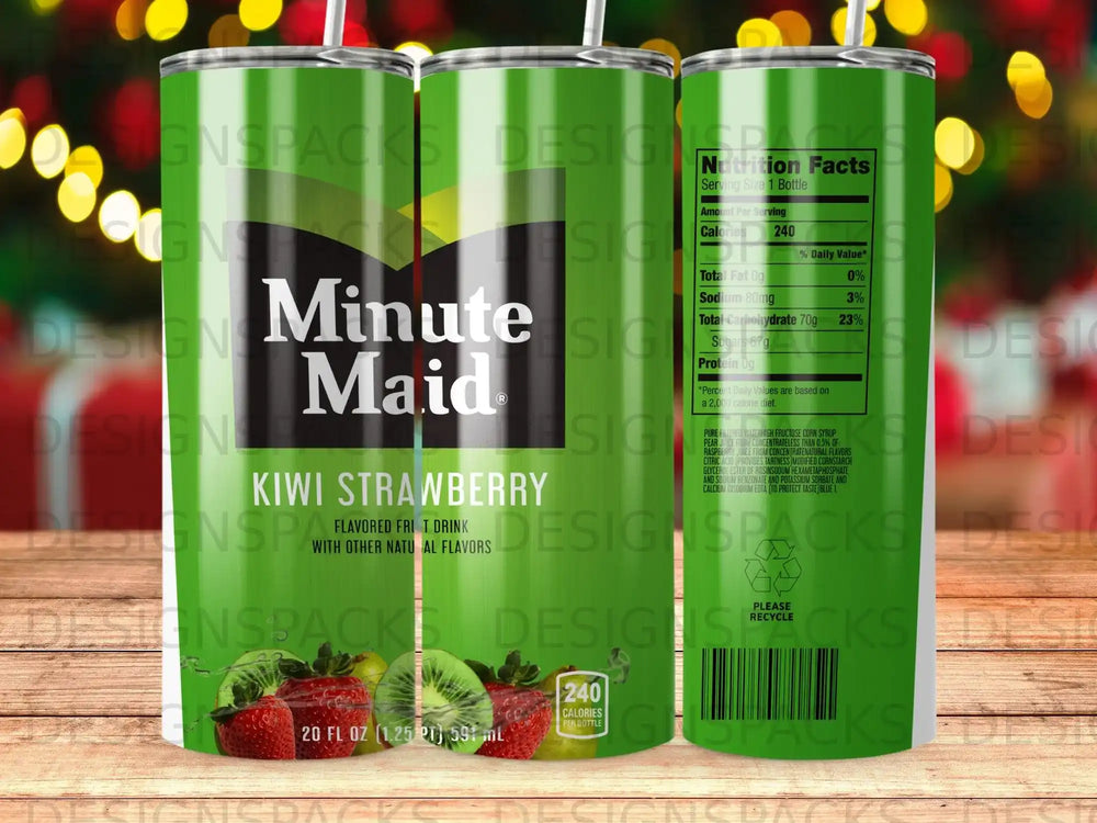 Minute Maid Kiwi Strawberry drink bottle with nutrition facts.