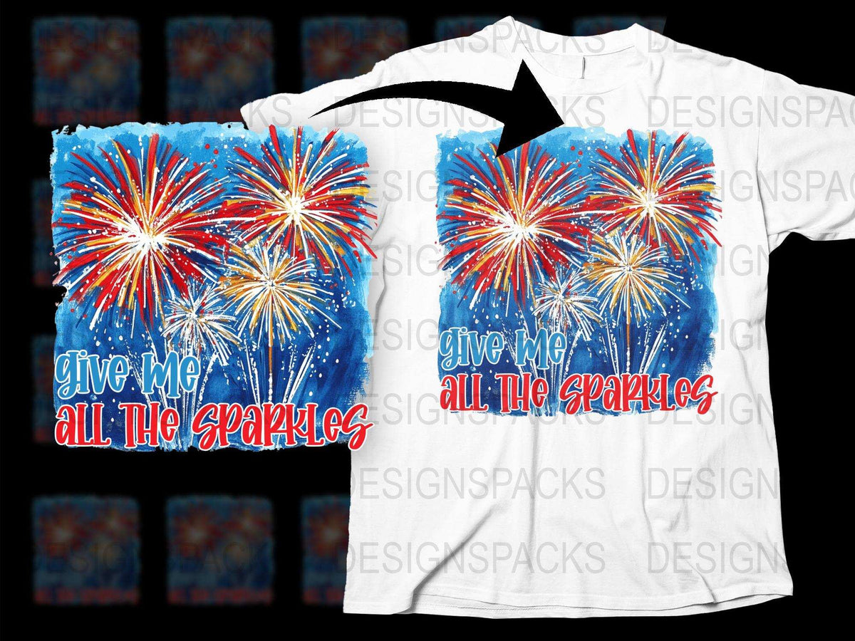 Fireworks Graphic T-Shirt, Patriotic Quote Tee, 4th of July Sparkles Shirt, Colorful Fireworks Display Top, Summer Celebration Apparel