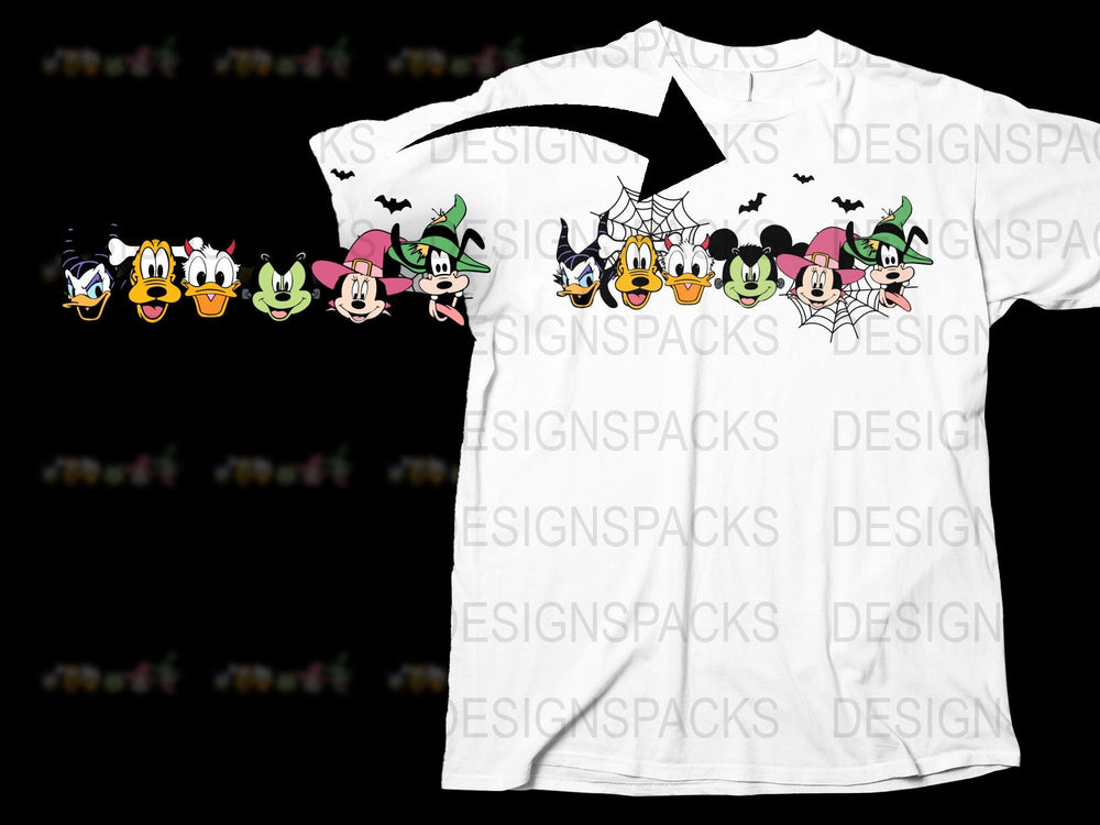 Disney Character T-Shirt, Mickey and Friends Cartoon Print, Unisex Kids Tee, Casual Wear, Graphic Shirt