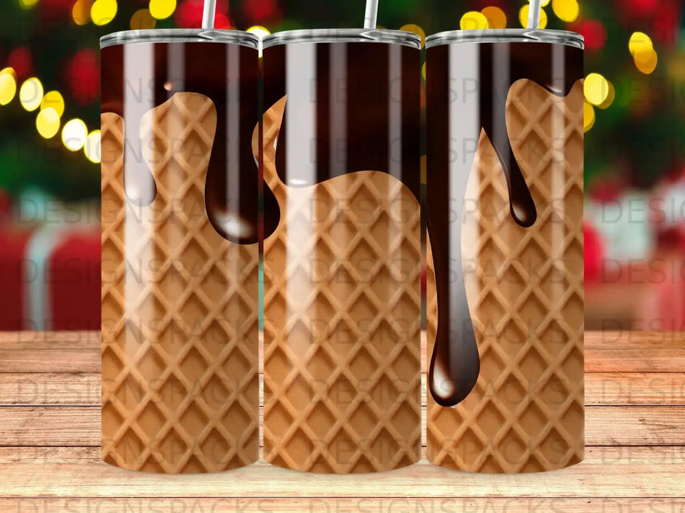 Waffle cone chocolate drip tumbler product type