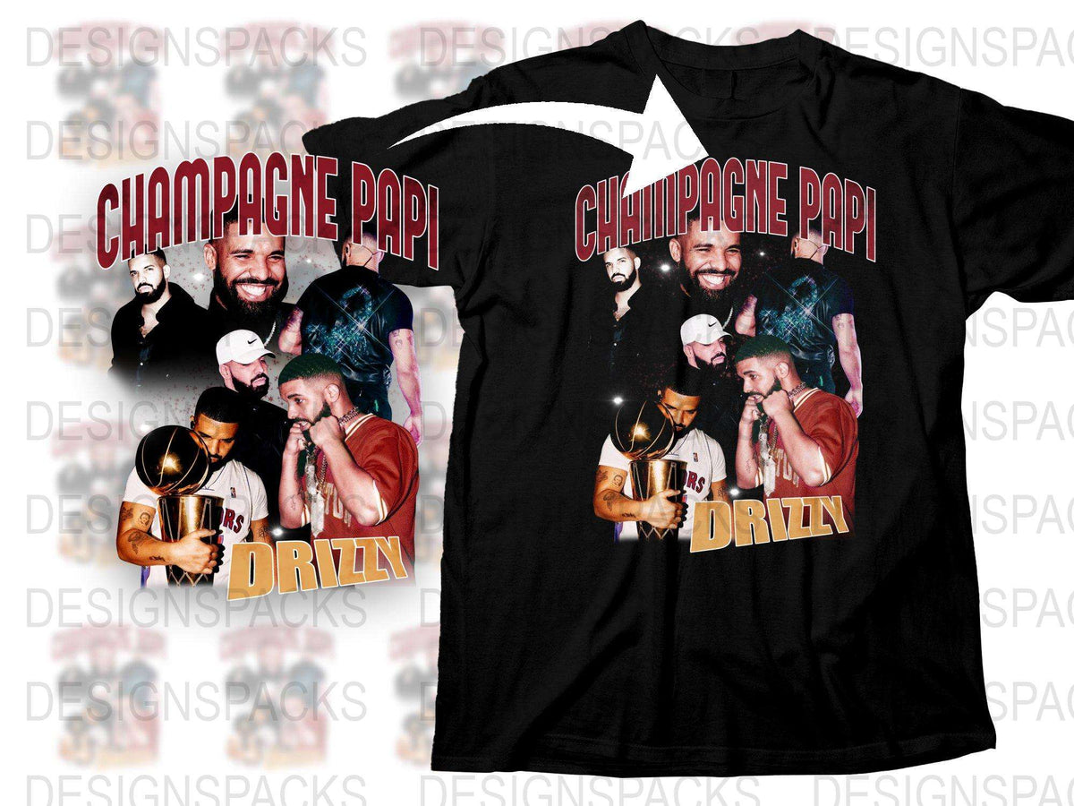 Champagne Papi Drizzy Graphic Tee, Hip Hop Inspired, Music Legend Fan T-Shirt, Trendy Streetwear Style
