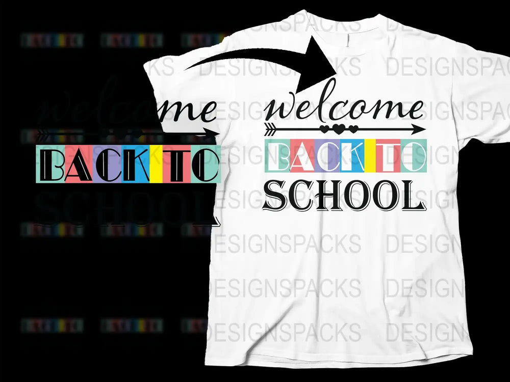 Welcome Back to School T-Shirt, Trendy Student Teacher Graphic Tee, Colorful Unisex School Apparel