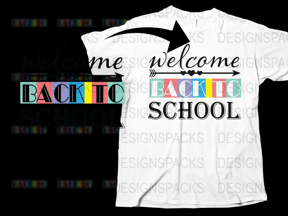 Welcome Back to School T-Shirt, Trendy Student Teacher Graphic Tee, Colorful Unisex School Apparel