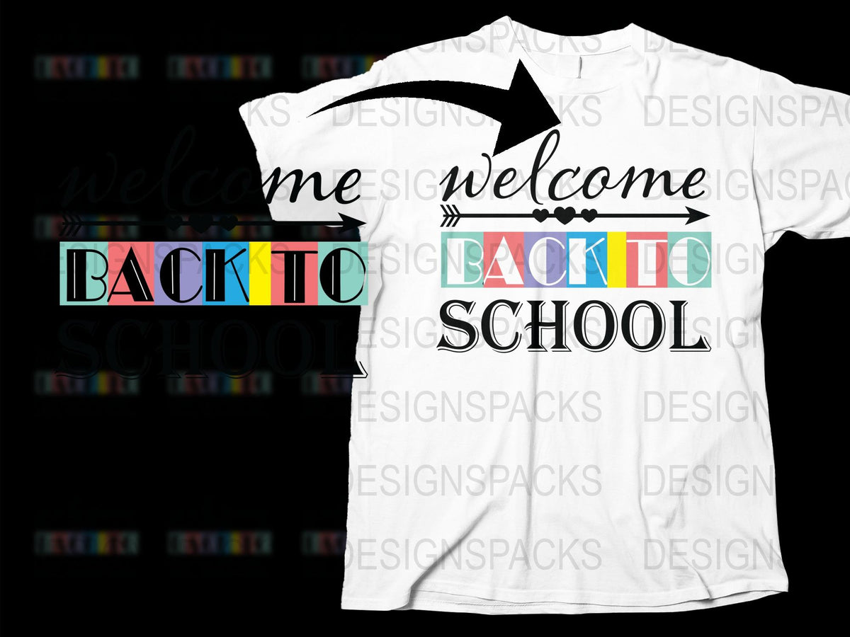 Welcome Back to School T-Shirt, Trendy Student Teacher Graphic Tee, Colorful Unisex School Apparel