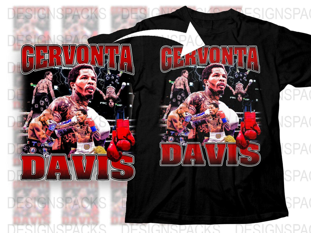 Gervonta Davis Boxing Champion Graphic T-Shirt, Sports Fan Apparel, Boxing Match Tee, Men's Clothing, Athletic Wear, Gift for Boxers