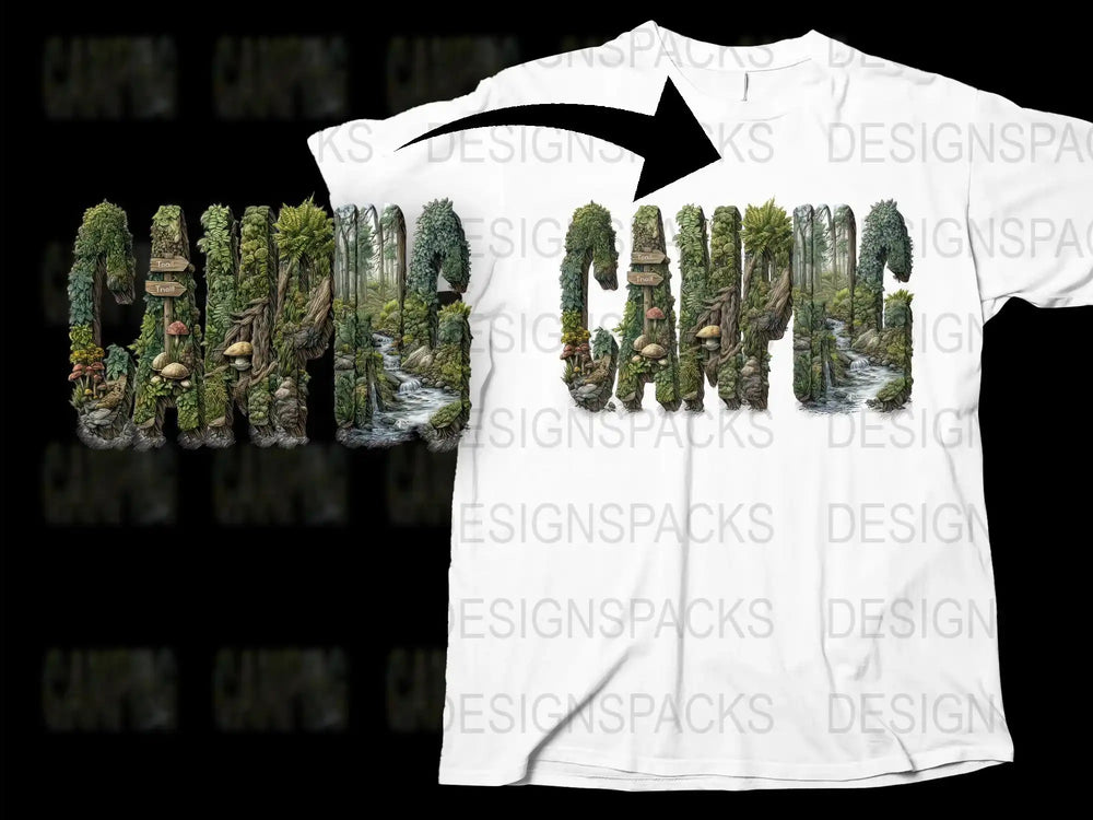 Nature Inspired T-Shirt Forest River Scenic Graphic Tee Wilderness Outdoor Adventure Shirt Unisex Clothing