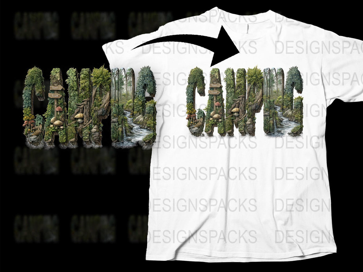 Nature Inspired T-Shirt Forest River Scenic Graphic Tee Wilderness Outdoor Adventure Shirt Unisex Clothing