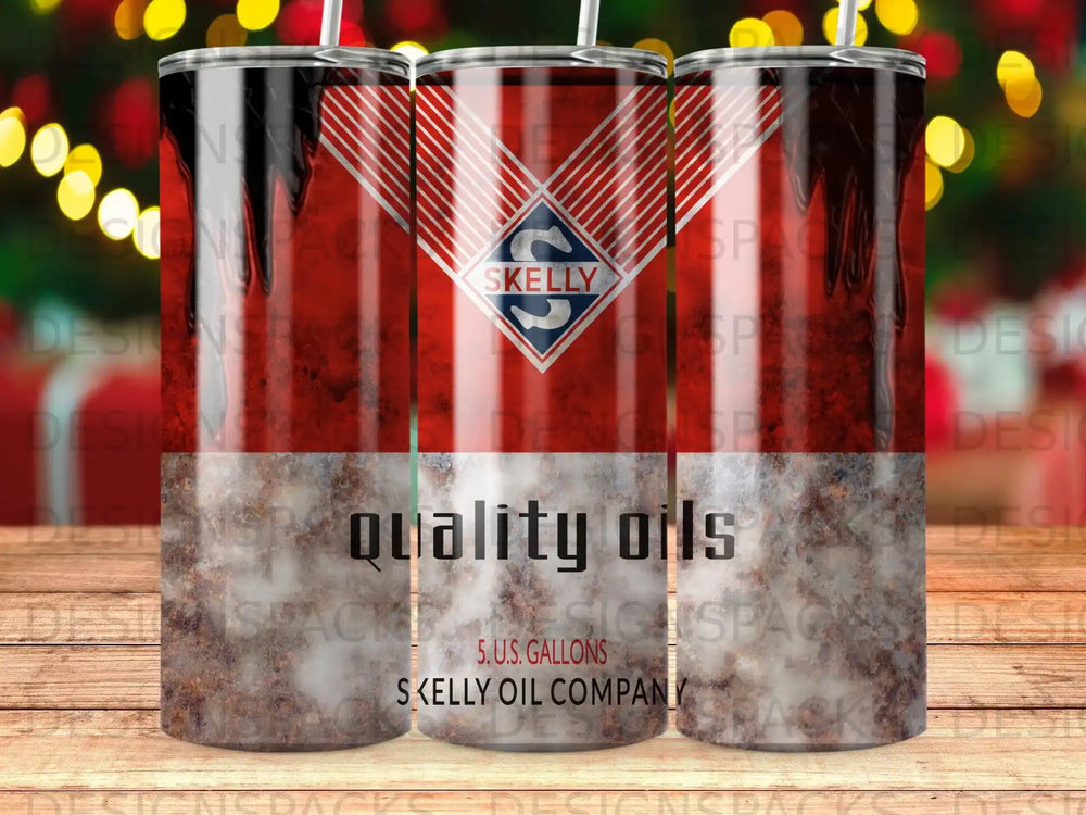 Skelly quality oils 5 U.S. Gallons can with oil company branding.