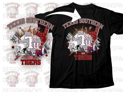 Texas Southern University Tigers Football Graphic T-Shirt, Sports Fan Apparel, Casual Style Tee