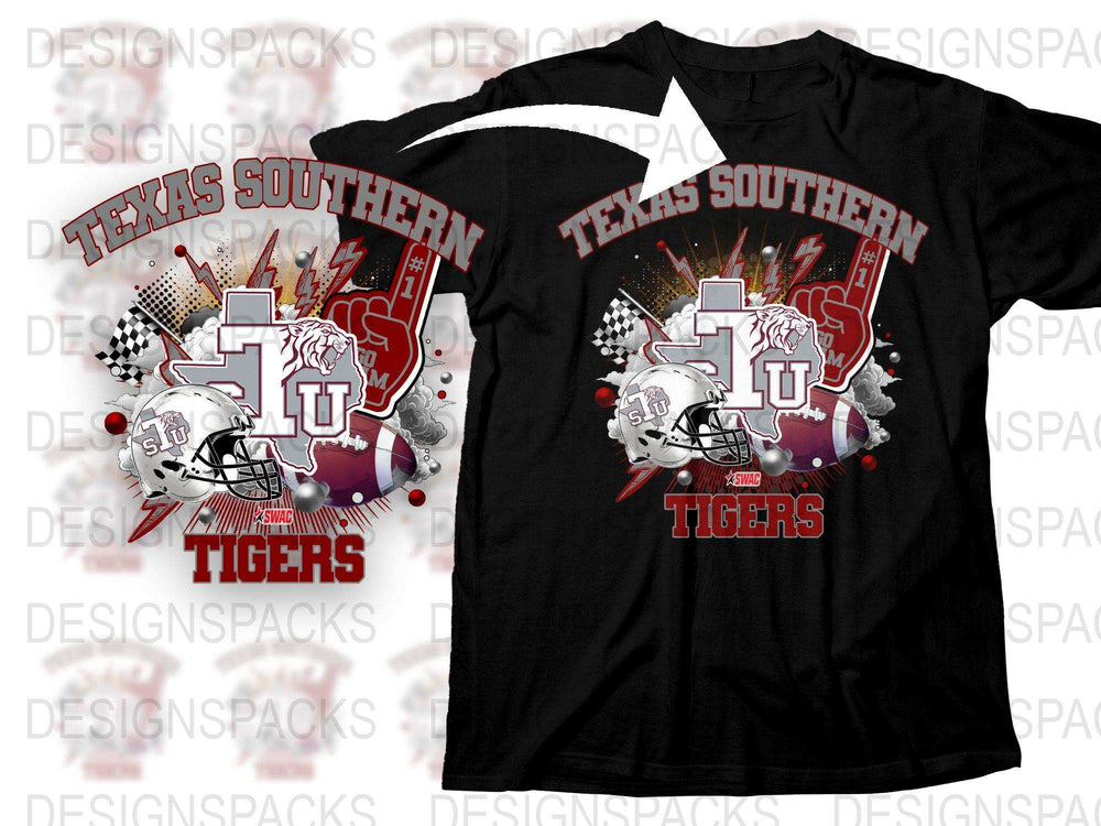 Texas Southern University Tigers Football Graphic T-Shirt, Sports Fan Apparel, Casual Style Tee