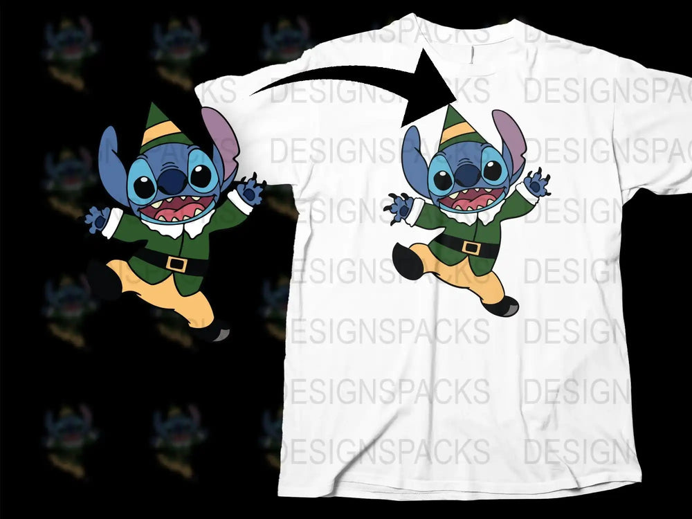 Kids Cartoon Elf Graphic T-Shirt, Cute Fantasy Character, White Tee, Fun Children's Clothing, Unique Holiday Gift Idea