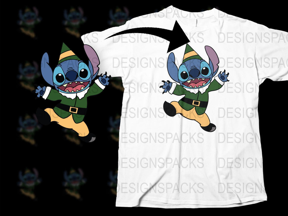 Kids Cartoon Elf Graphic T-Shirt, Cute Fantasy Character, White Tee, Fun Children's Clothing, Unique Holiday Gift Idea