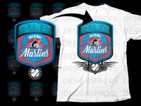 Load image into Gallery viewer, Miami Marlins MLB Logo Baseball Design T-shirt

