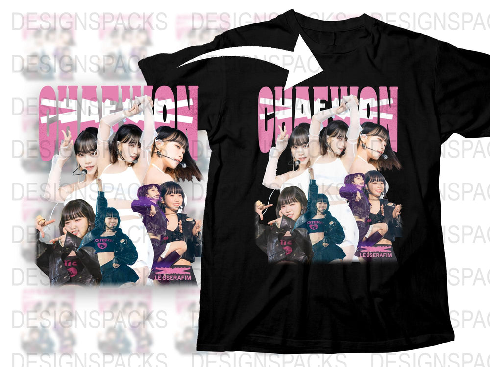 K-pop Girl Group Graphic T-Shirt, Pink Splash Design, Fan Merchandise, Trendy Pop Music Tee