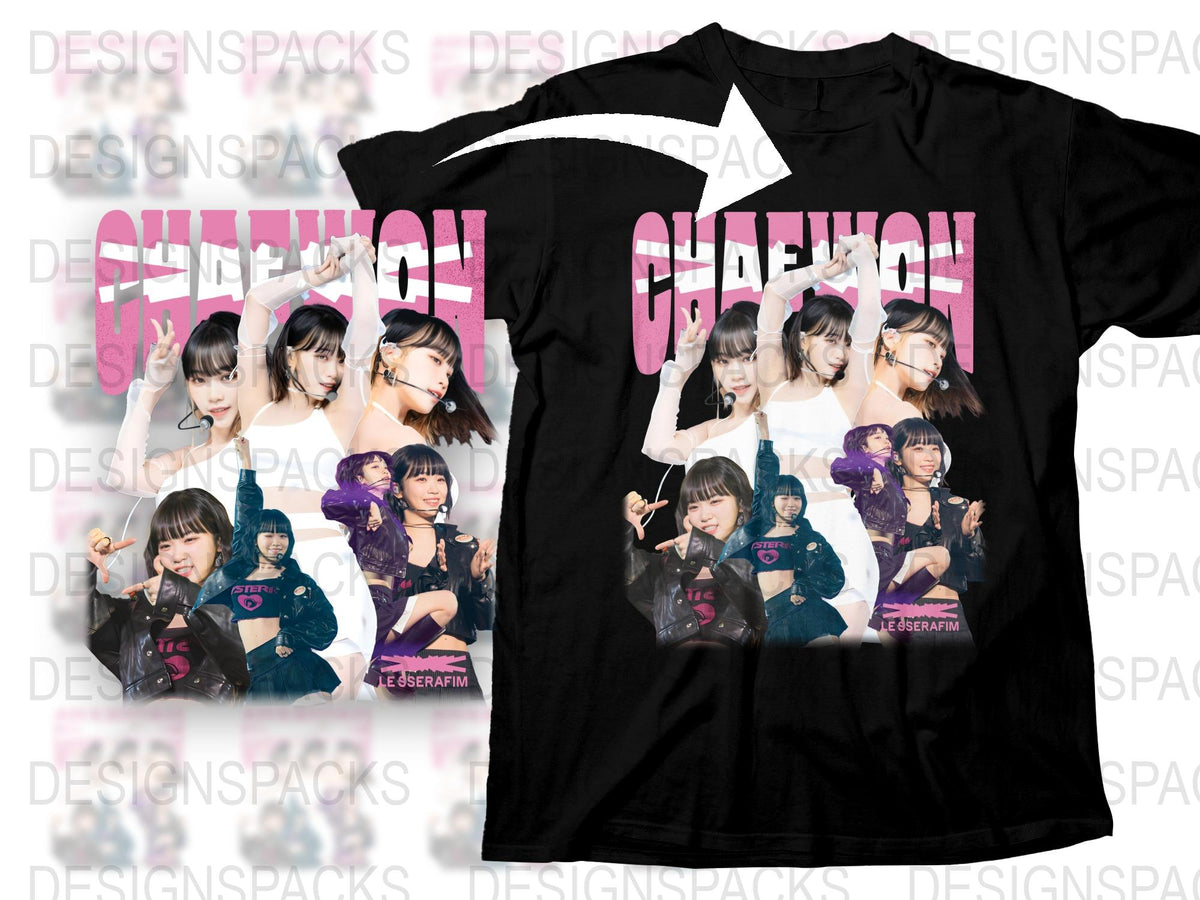 K-pop Girl Group Graphic T-Shirt, Pink Splash Design, Fan Merchandise, Trendy Pop Music Tee