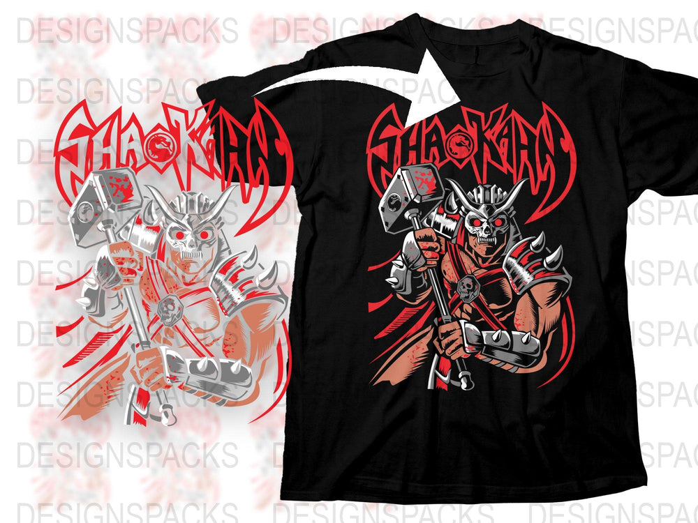 Heavy Metal Band T-Shirt, Shok Paris Inspired Design, Vintage Warrior Graphic Tee, Red and Black, Unisex Rock Shirt
