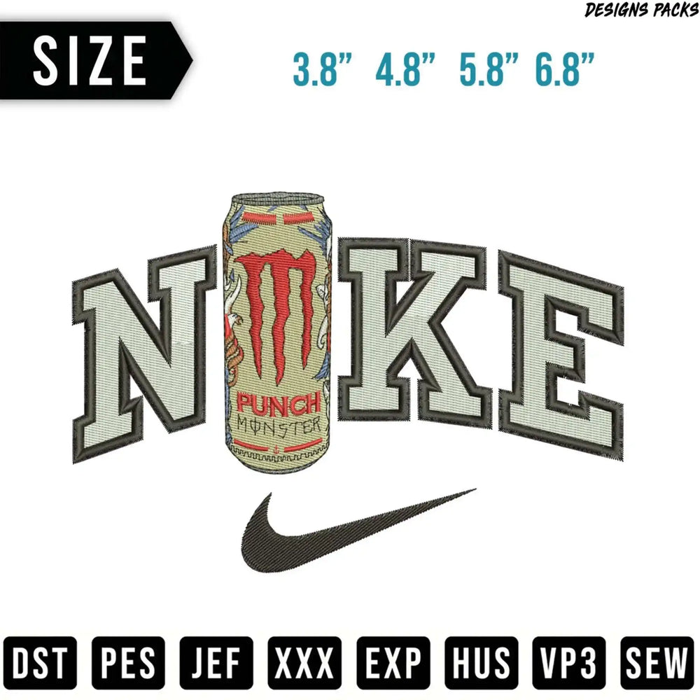 Nike logo with "Punch Monster" can and size options.