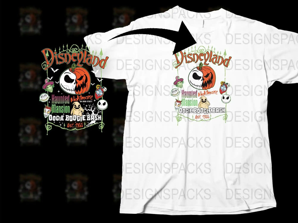 Disneyland Haunted Mansion T-Shirt, Oogie Boogie Bash, Nightmare Before Christmas, Unisex Tee Design