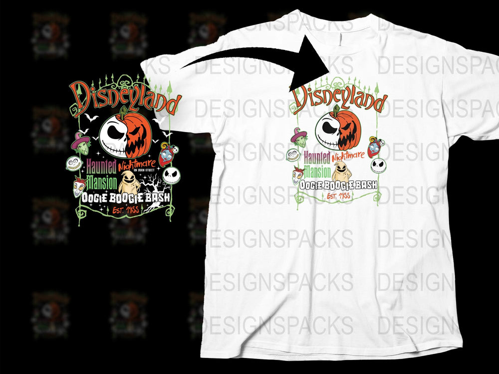 Disneyland Haunted Mansion T-Shirt, Oogie Boogie Bash, Nightmare Before Christmas, Unisex Tee Design