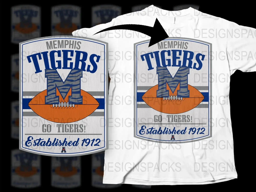Memphis Tigers T-Shirt, Vintage College Basketball Tee, Established 1912 Graphic, Unisex Sports Apparel