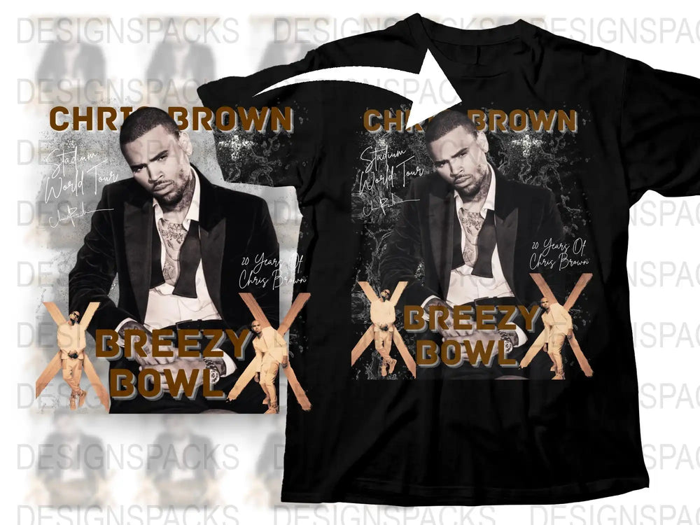 Chris Brown Graphic T-Shirt, Breezy Bow Album Cover Tee, Hip Hop Artist Merch, Music Fan Apparel