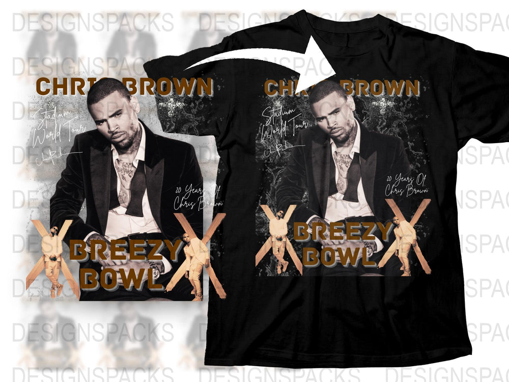 Chris Brown Graphic T-Shirt, Breezy Bow Album Cover Tee, Hip Hop Artist Merch, Music Fan Apparel