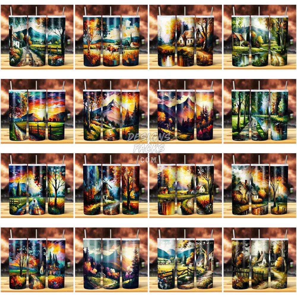 34 Countryside Painting Tumbler Wrap Bundle Jpg