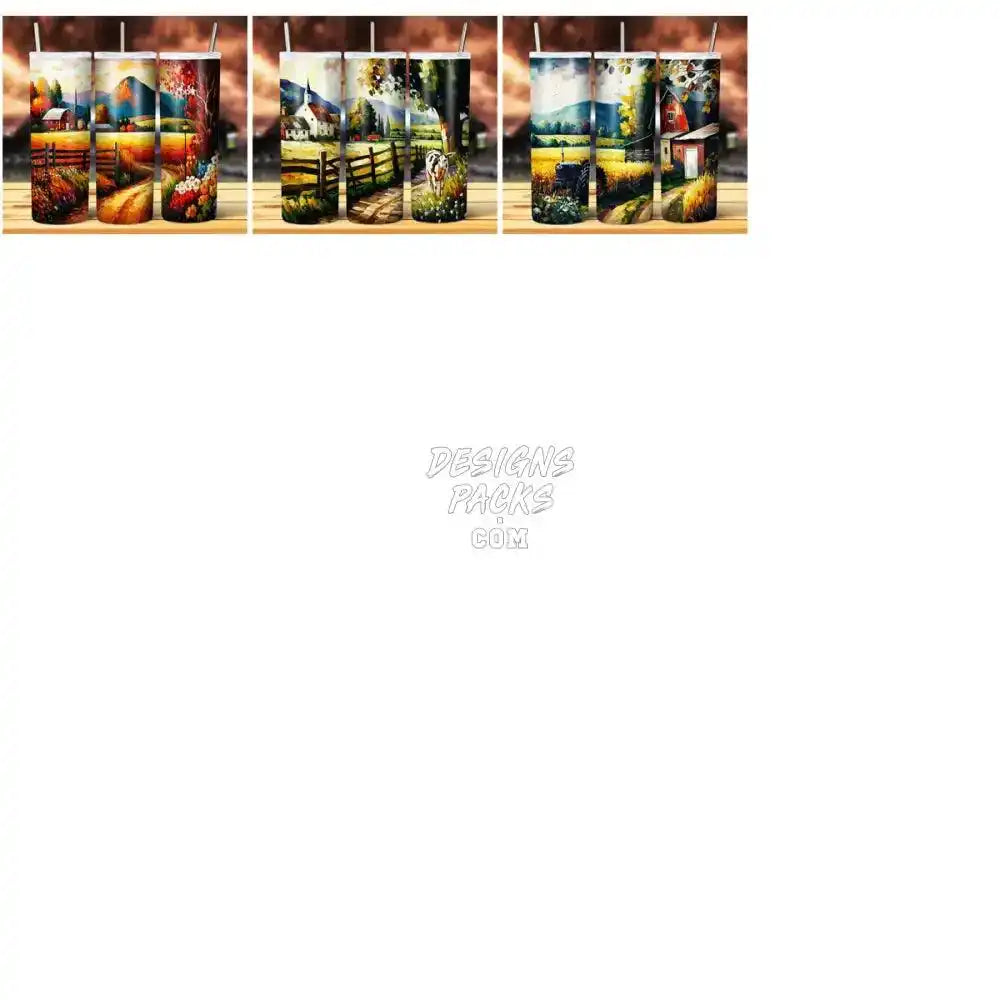 34 Countryside Painting Tumbler Wrap Bundle Jpg