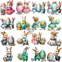 Load image into Gallery viewer, 34 Cute Easter Day Eggs Bunny Designs Bundle Png
